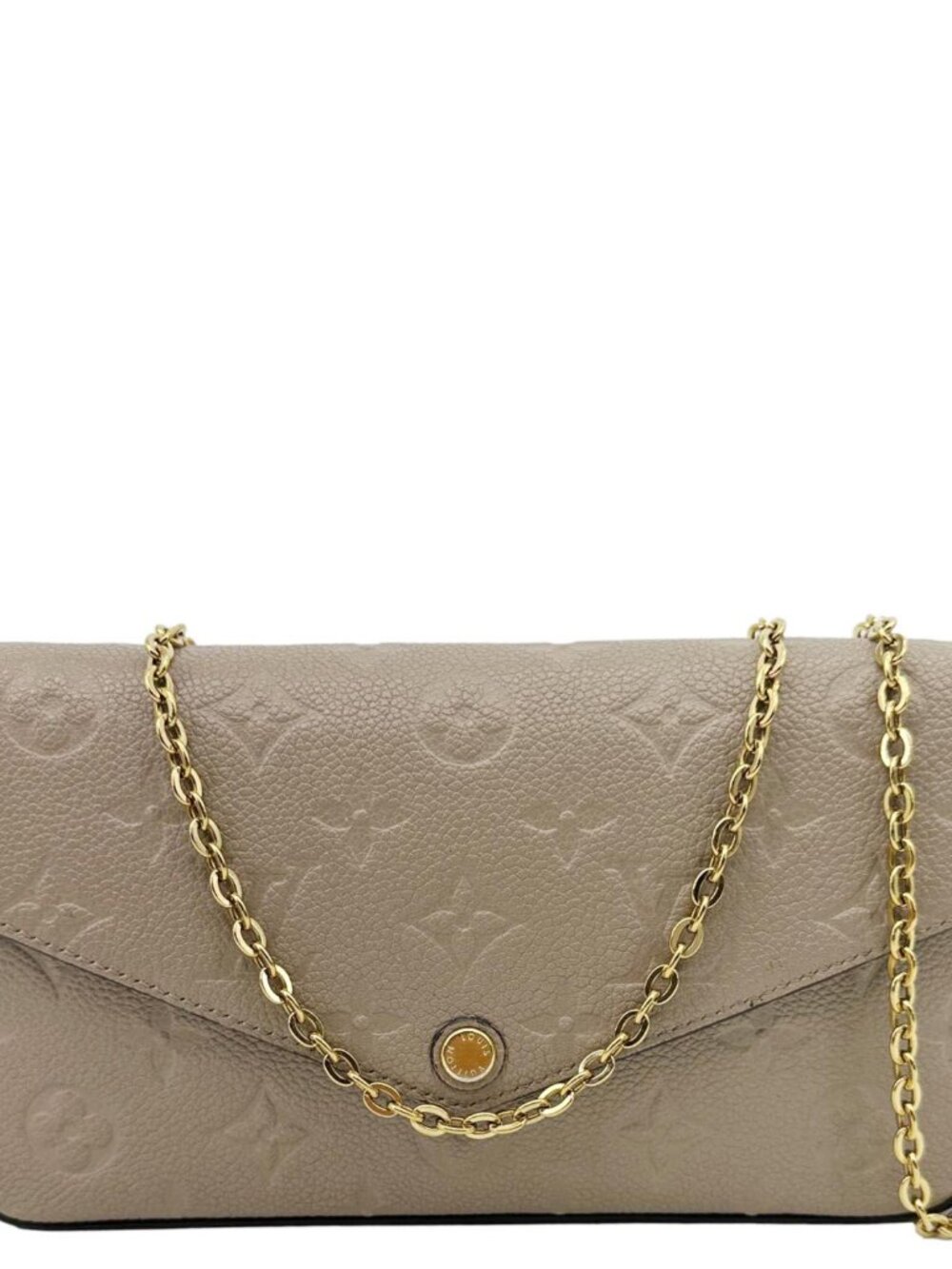 Louis Vuitton  Felicie Pochette Monogram Empreinte Leather Crossbody Bag Beige
